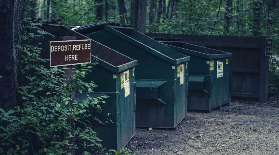 Trash Bins in Forest