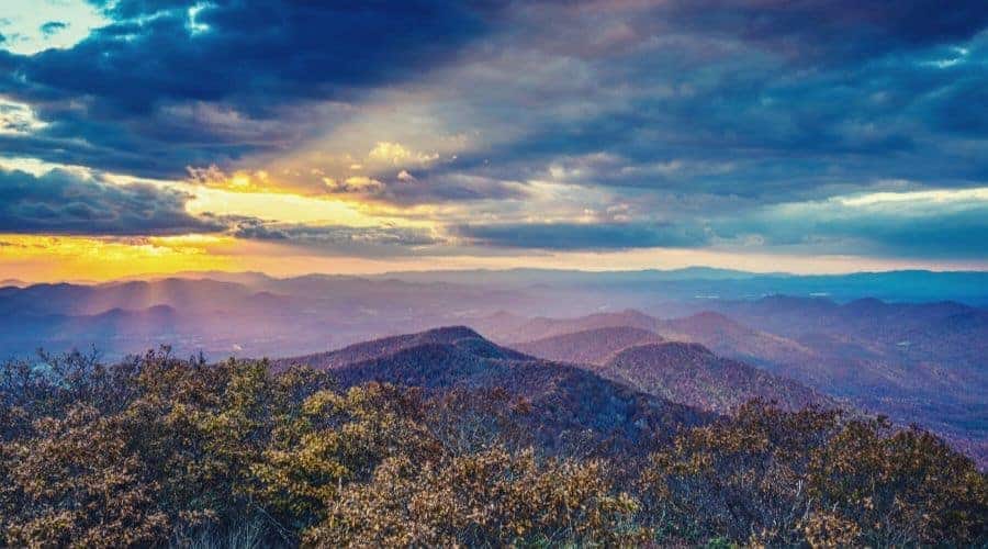 Autumn Sunset in Blue Ridge Mountains