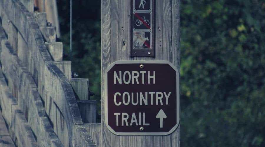 Manistee north country trail sign intext