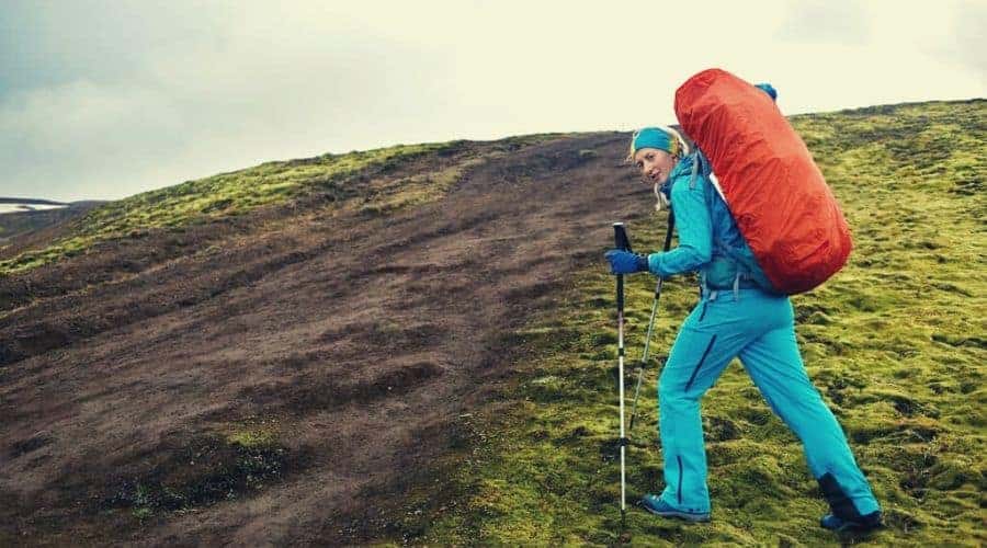 hiker in the mountains Iceland intext
