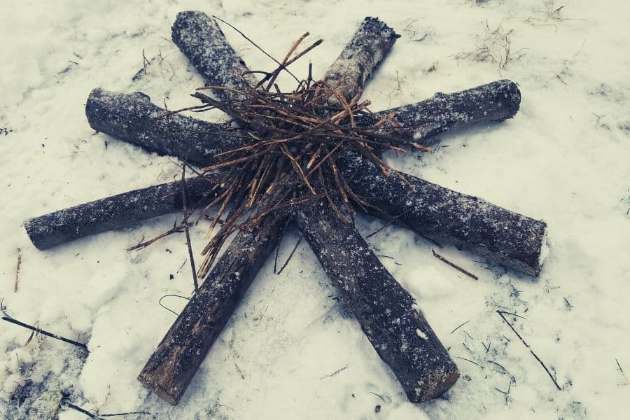 Star campfire just before it is lit