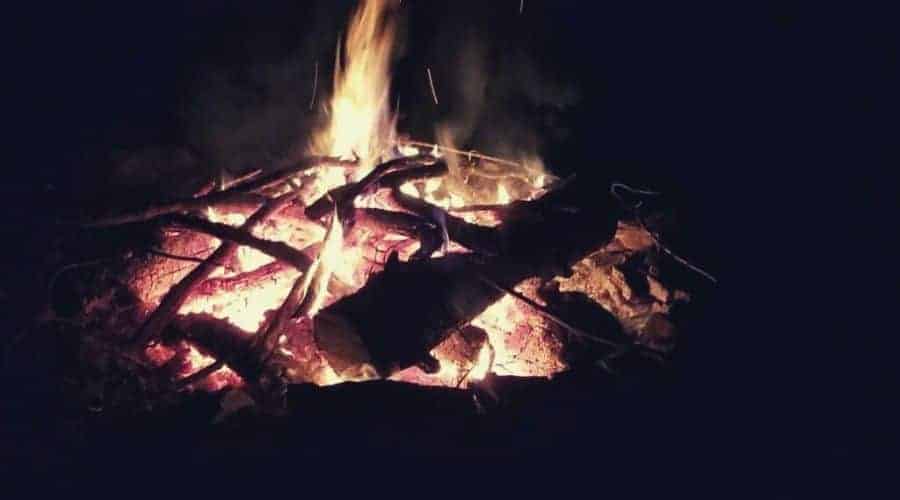 campfire burning intext