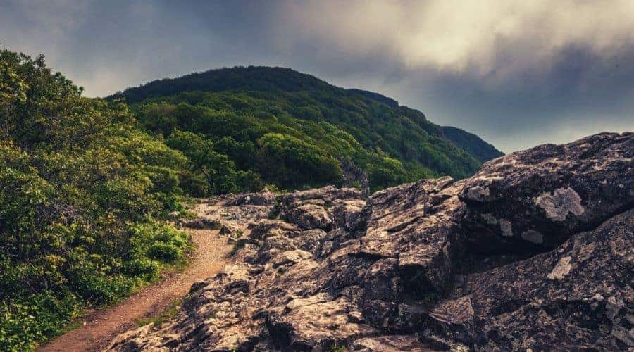 The Appalachian Trail, on Little Stony Man Cliffs in Shenandoah
