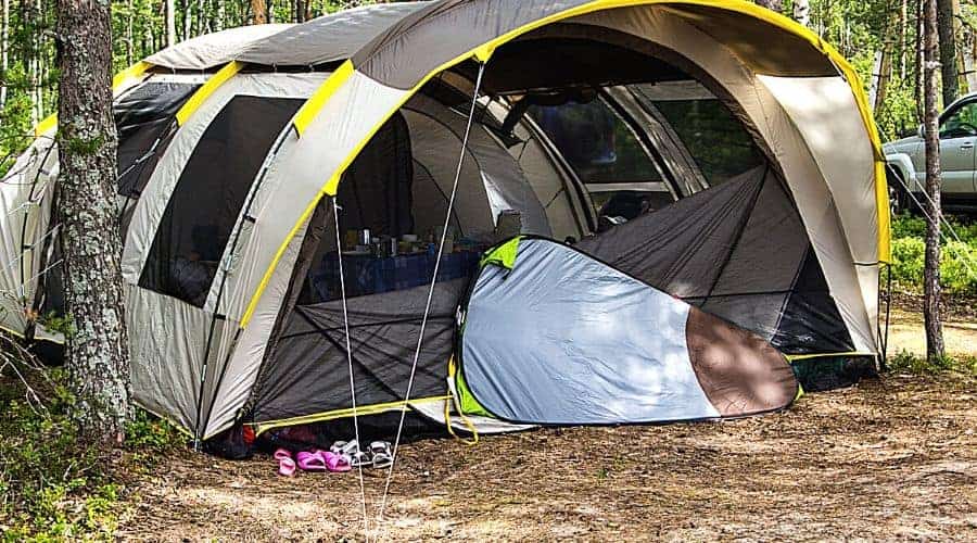 tent with screened porch - In Text