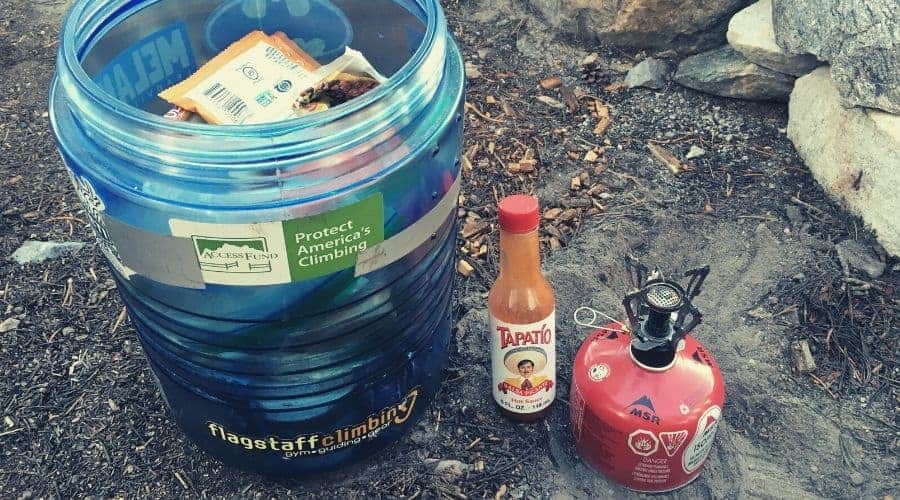 bear canister and stove