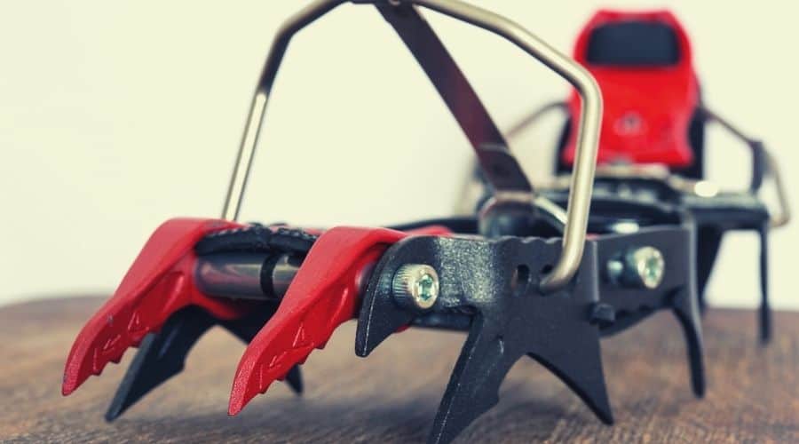 crampons on desk