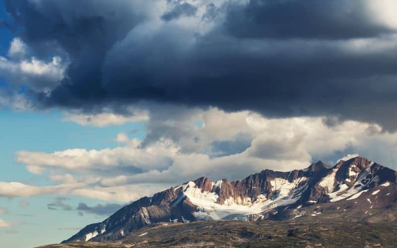 Stormy clouds over a mountain top
