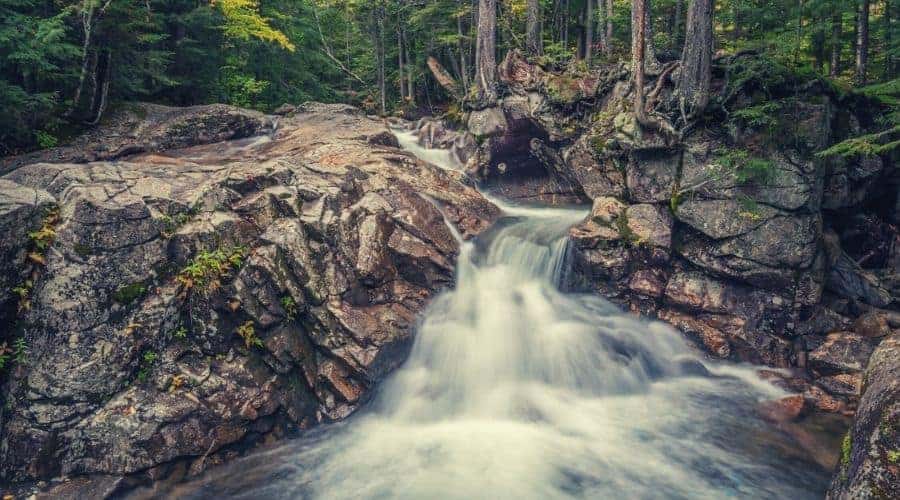 Basin-Cascades Trail waterfall
