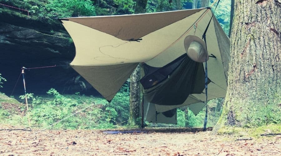 camping hammock with rain fly