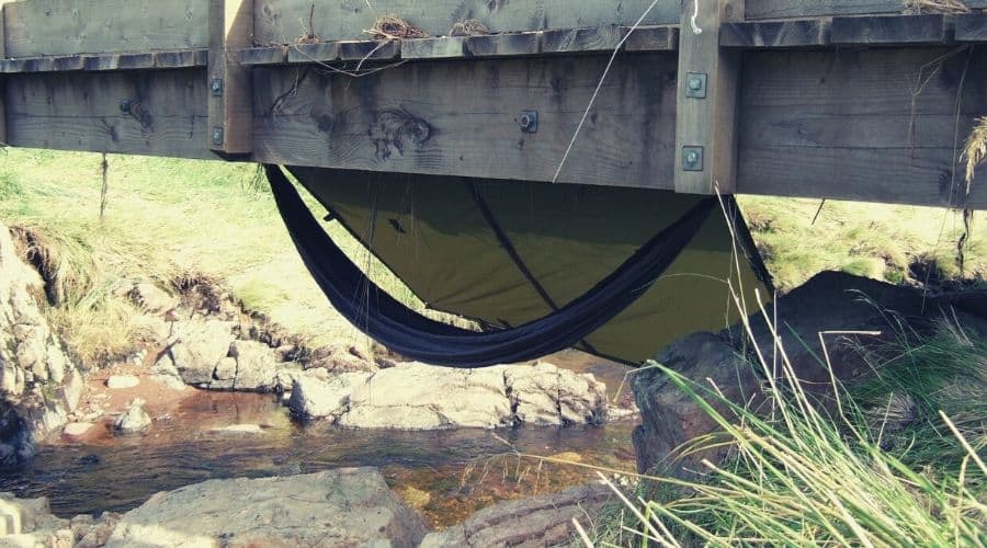 hammock under bridge