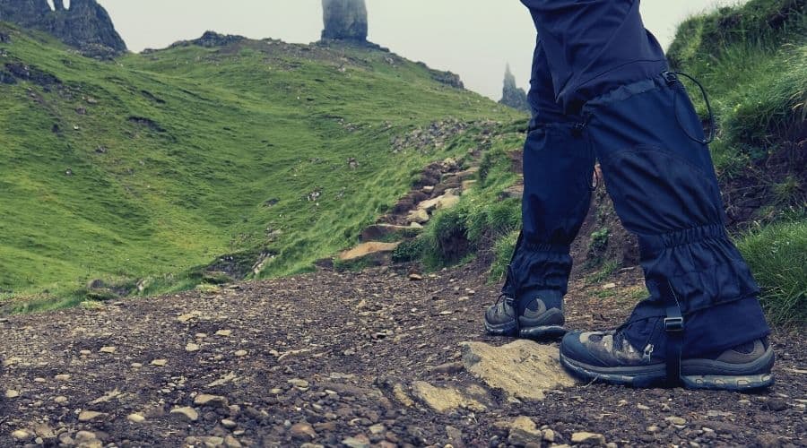 using hiking gaiters on a walk