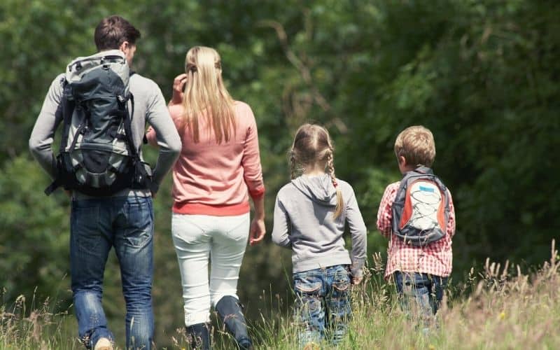 Family on a hike