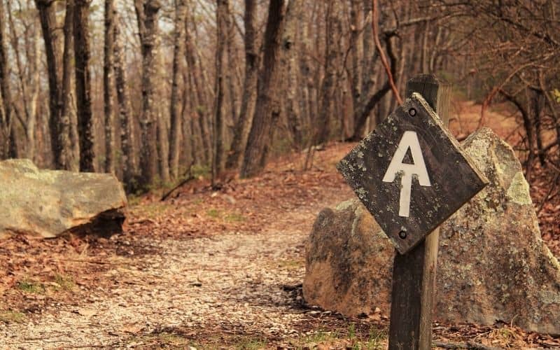 Trail marker for the Appalachian Trail