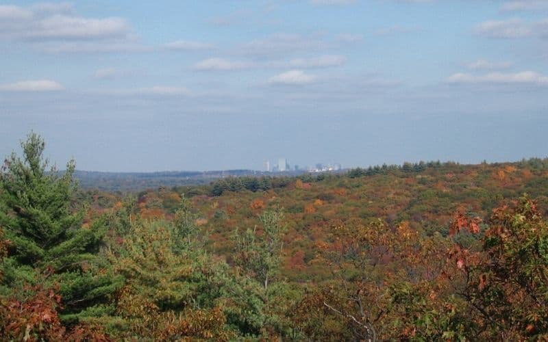 View from Noanet Peak of Boston, Hikes in Massachusetts 