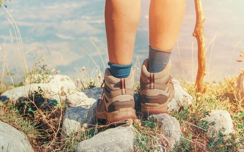 Woman wearing ankle hiking socks