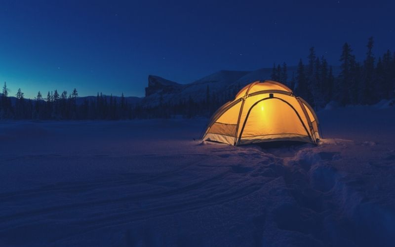 lantern inside tent