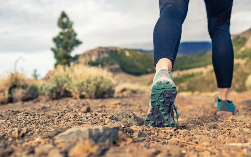 Women wearing trainers and leggings to hike