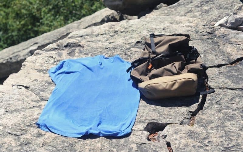 hiking shirt drying out in the sun
