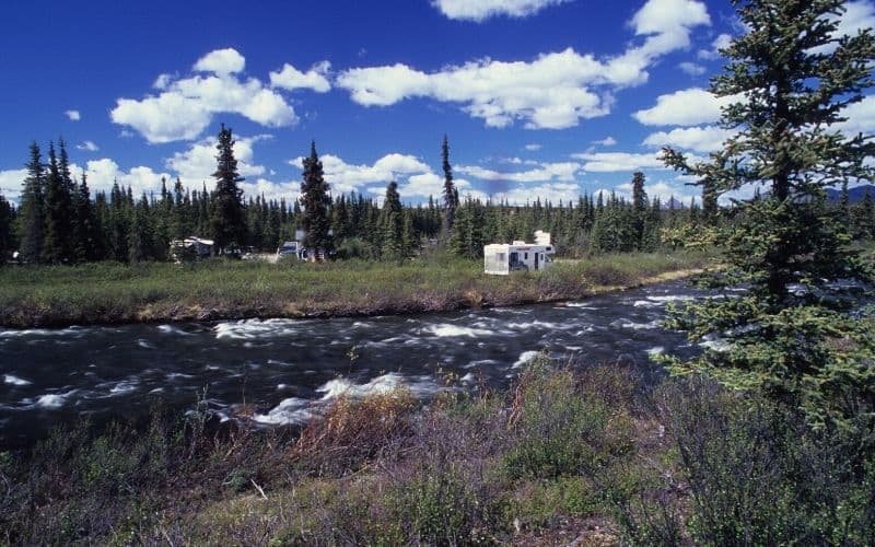 Brushkana Creek running in front of Brushkana Campground