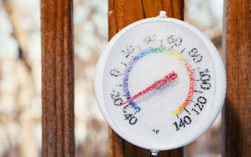 Thermometer showing minus 30 degrees