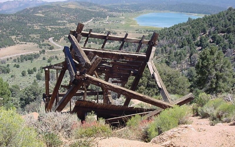 Abandoned Mine entrance at top of hill above Baldwin Lake,