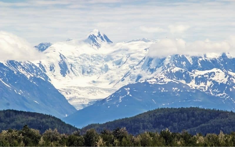 Chugach Mountains in Mat-Su Valley in Alaska