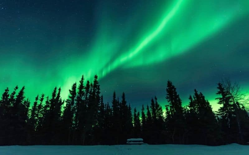 Aurora borealis at Chena Lake Recreation Area