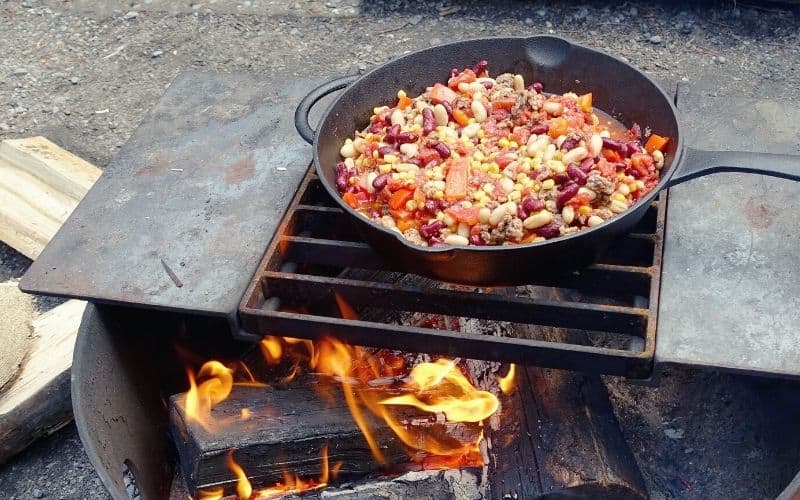 Chilli cooking over a campfire