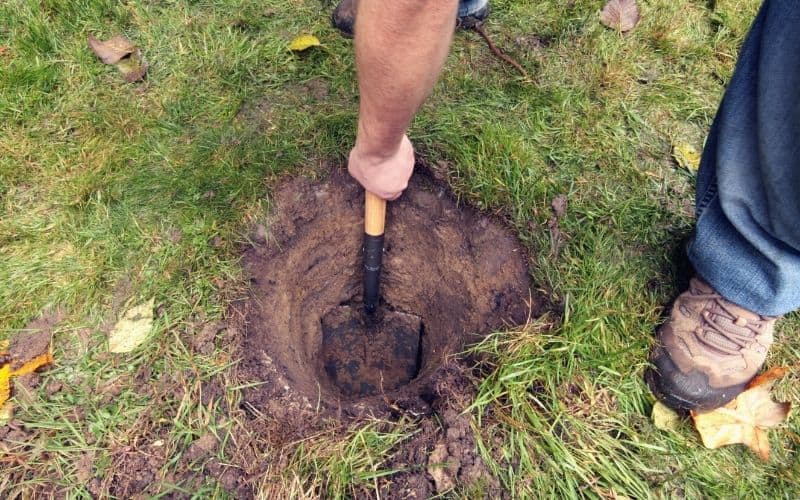 Digging a cathole with a trowel