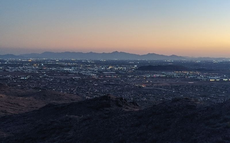 View of Phoenix city from Dixie Mountain, Phoenix Arizona