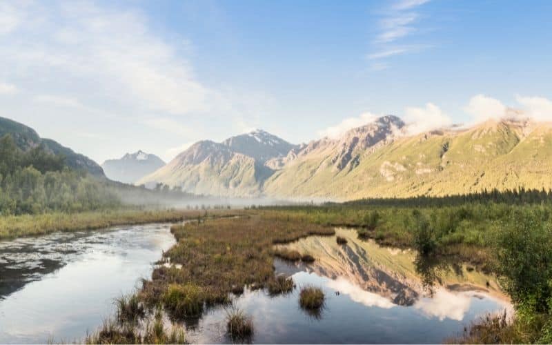 The Eagle River running through a valleyAlaska