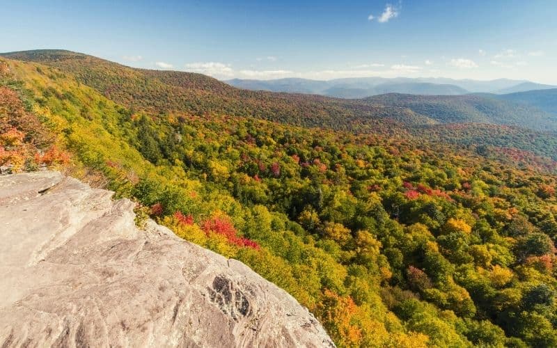 View from Giant Ledge over Woodland Valley toward Panther Mountain