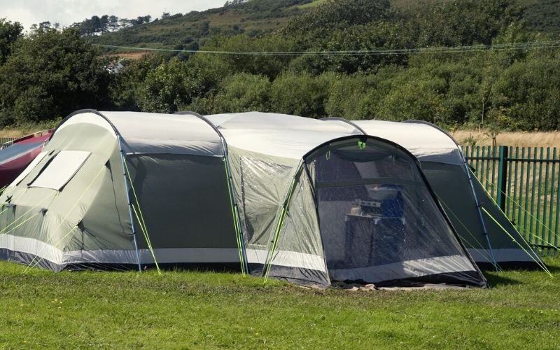Large family tent with a screen room