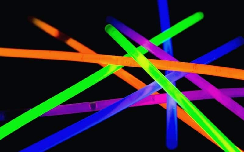 Pile of glow sticks of different colors