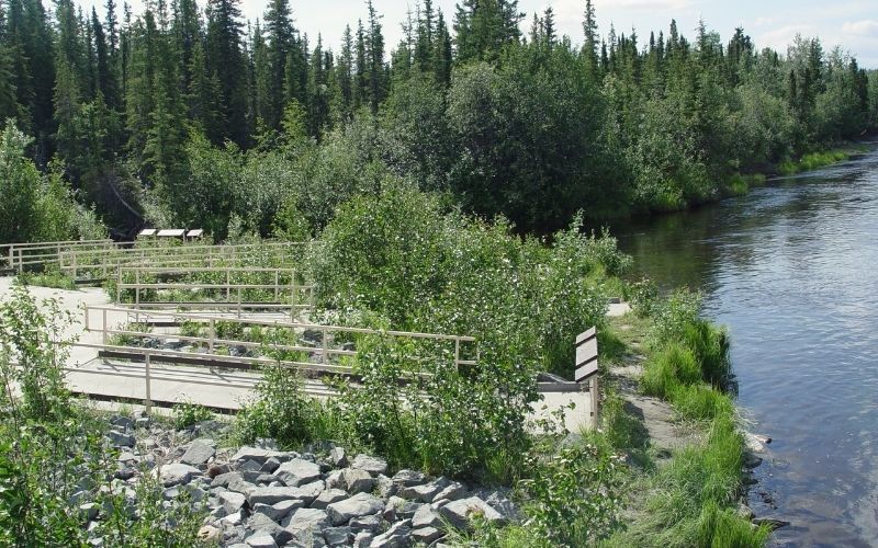 Sourdough Creek Campground wheelchair access to waterside, Alaska