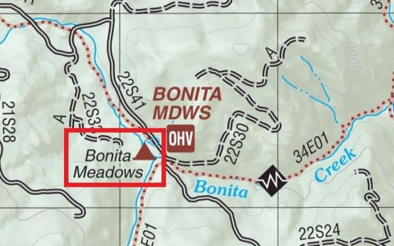 Dispersed Camping MVUM campsite map