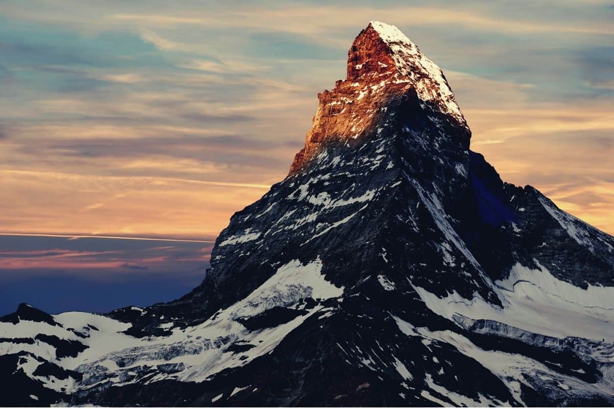 Sunrise on the Matterhorn in the Swiss Alps