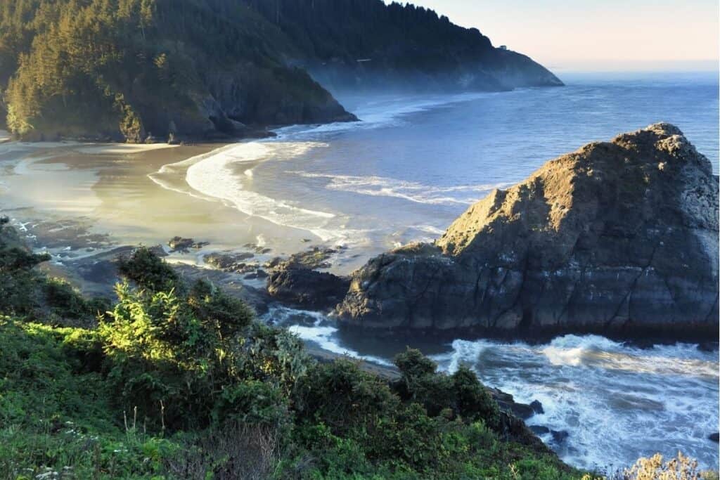 Oregon coastline in early morning light