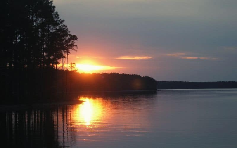 Sunset over Clark Hill Lake Georgia
