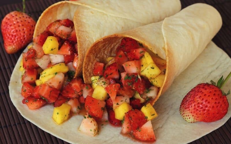 Fruit stuffed wraps