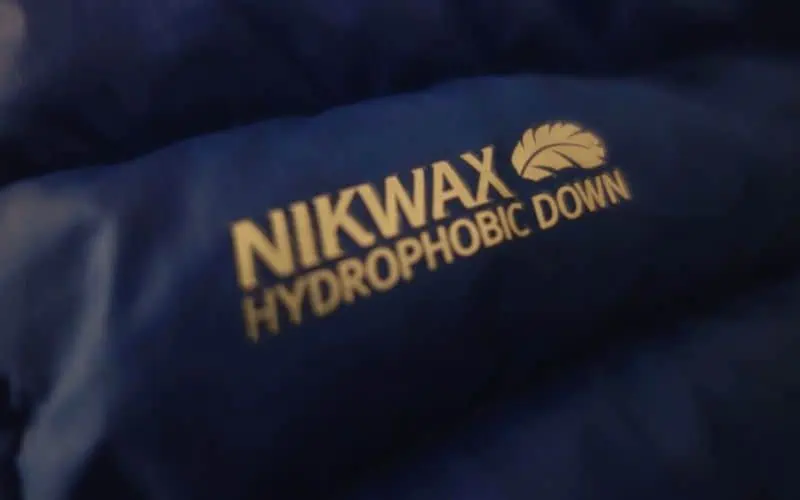 Nikwax hydrophobic down logo close up