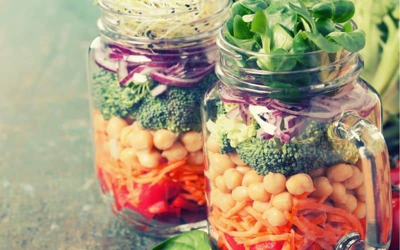 Six layer salad in a jar