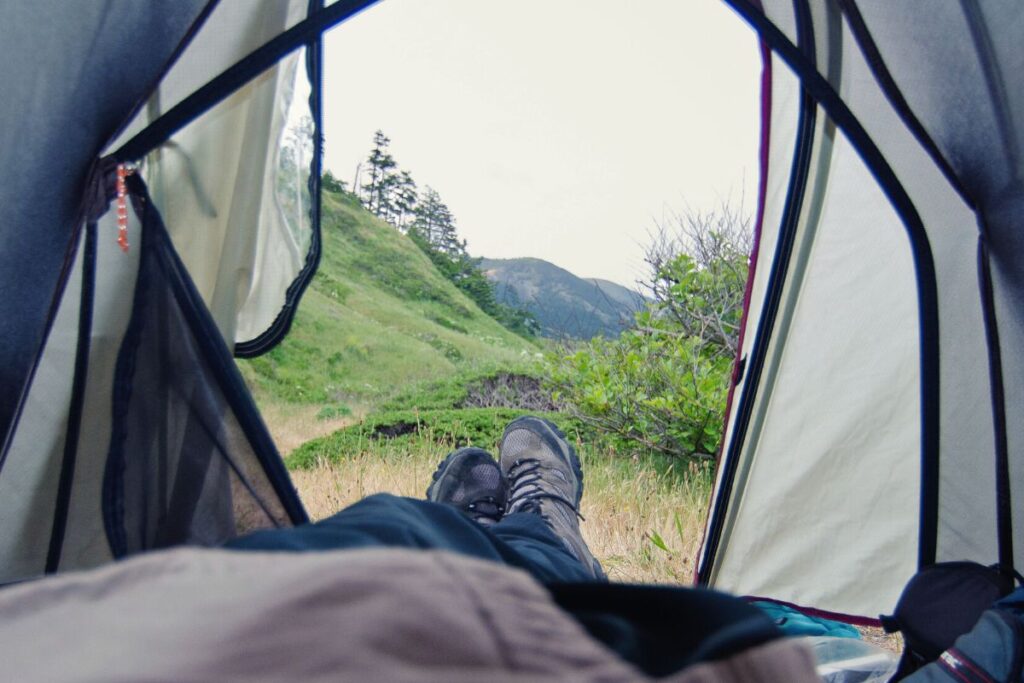 chilling inside a tent at cooskie creek LCT
