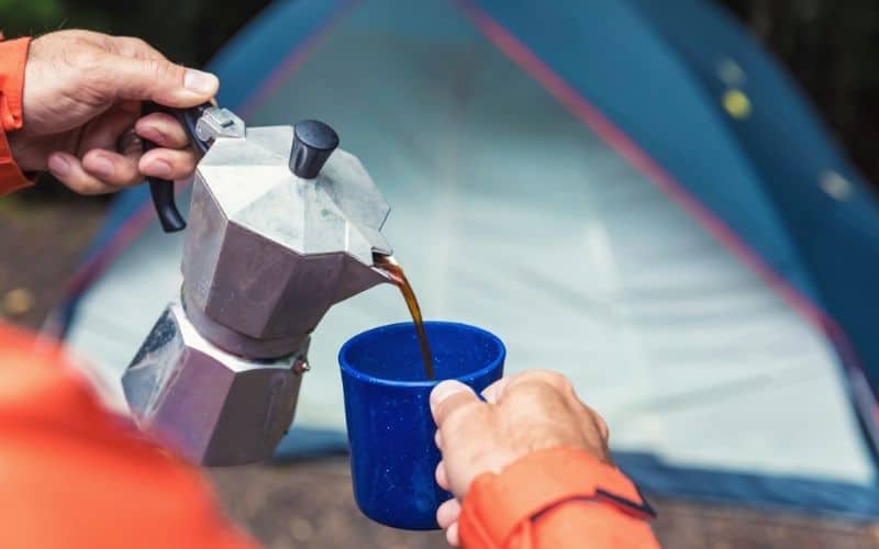 pouring coffee into mug