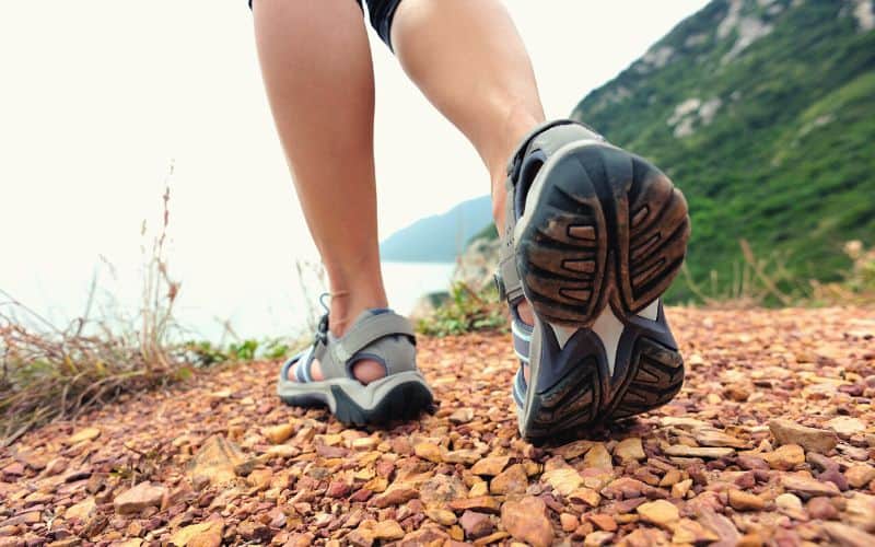 Thick tread on hiking sandals