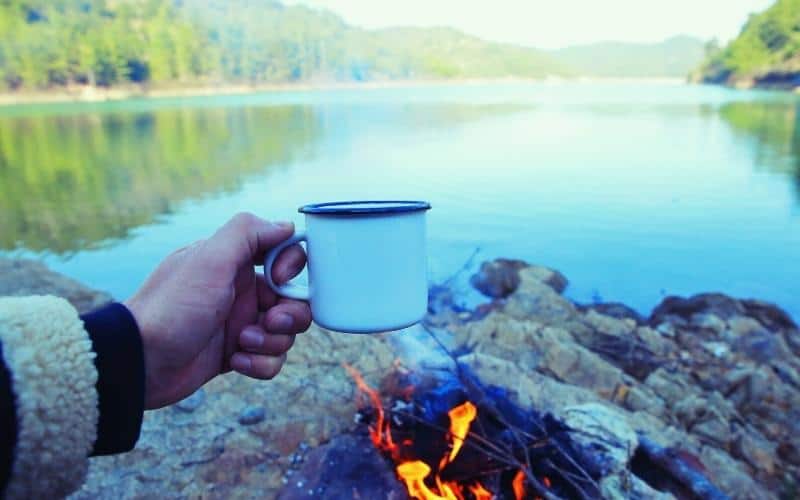 drinking beverages during camping