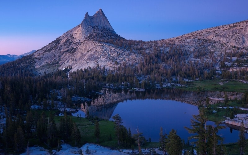 cathedral peak and lake yosemite