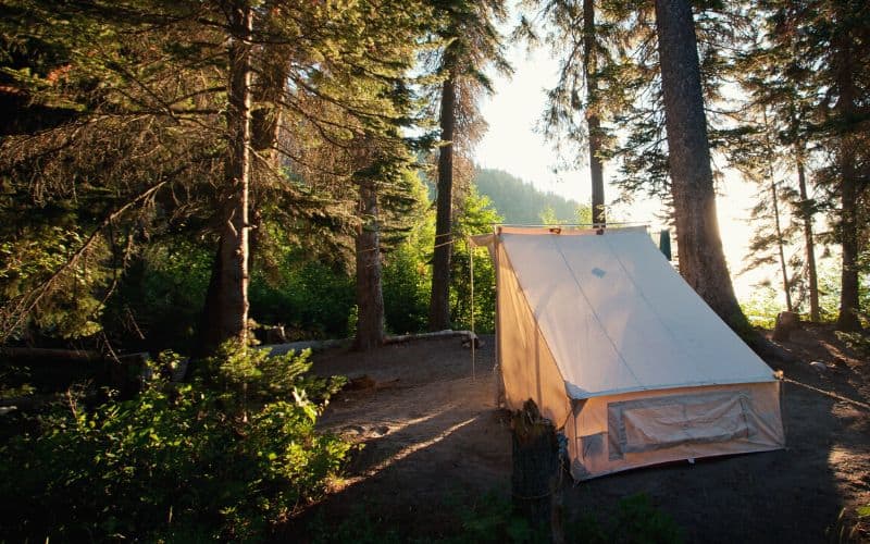 Canvas tent with adjustable window flaps