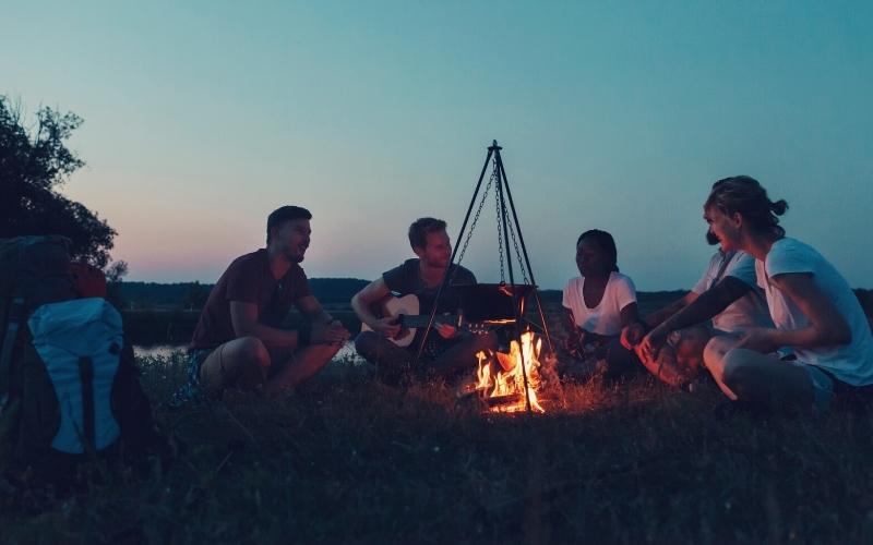 friends socializing during camp