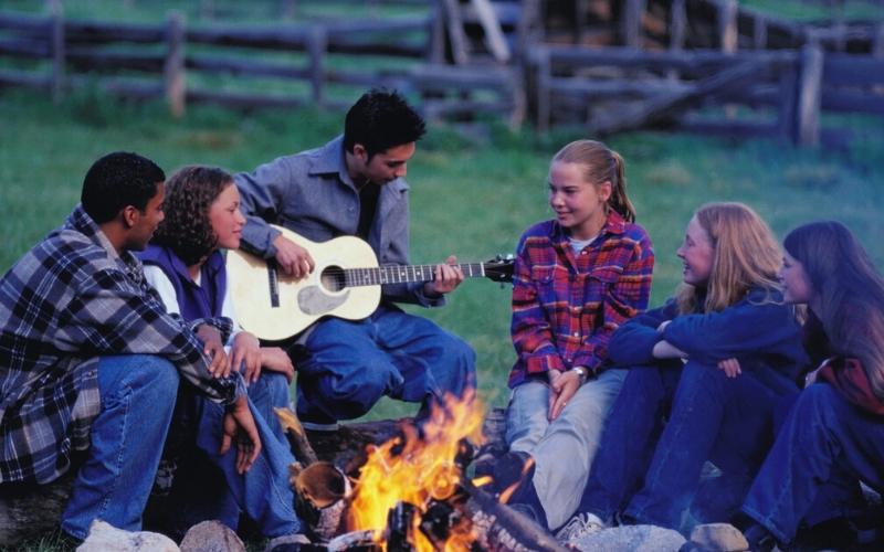 campers playing music